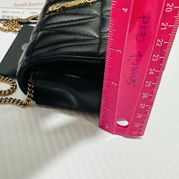 NWT Versace Virtus Mini Black Quilted Leather Crossbody Bag with Gold Chain - Picture 13 of 15